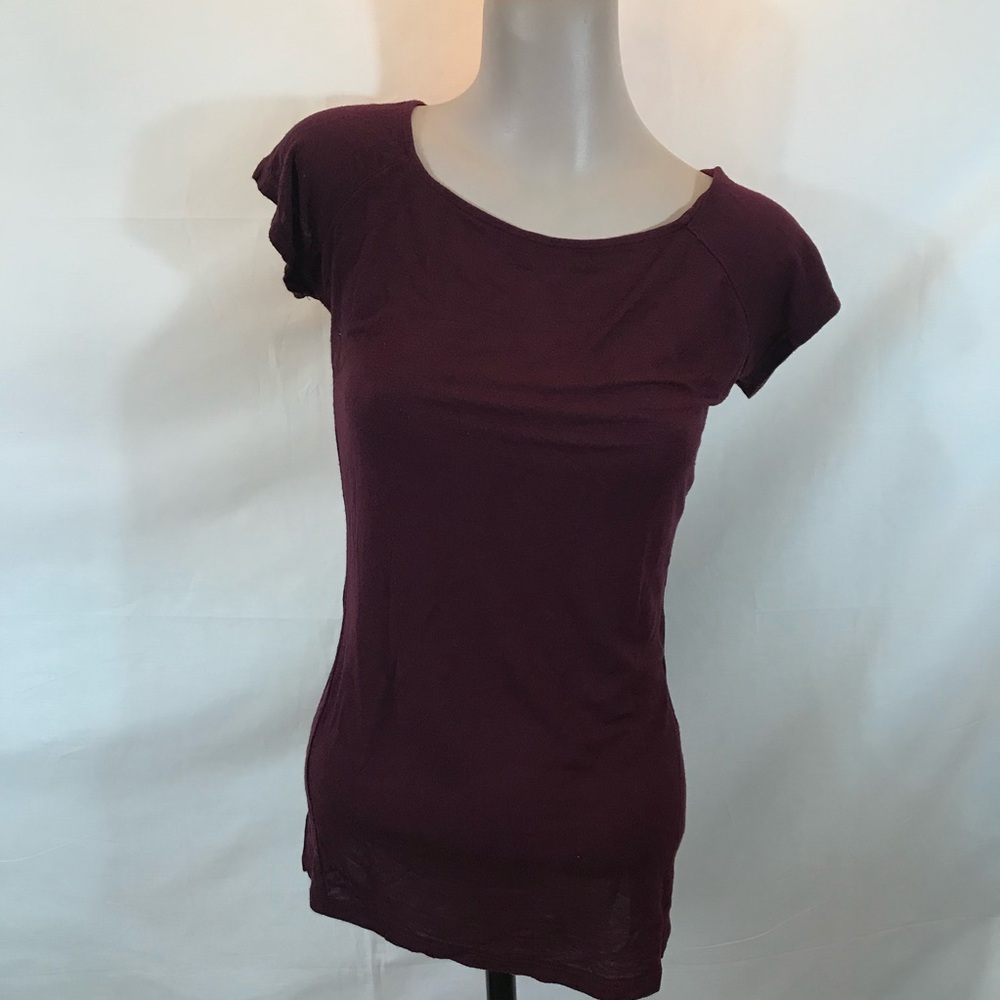 American Dream Red Fitted Flutter Sleeve Tee